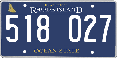 RI license plate 518027