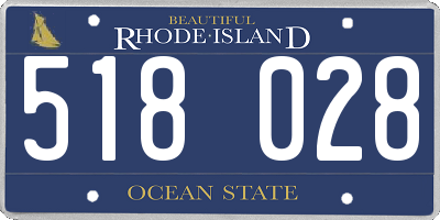 RI license plate 518028