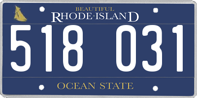 RI license plate 518031