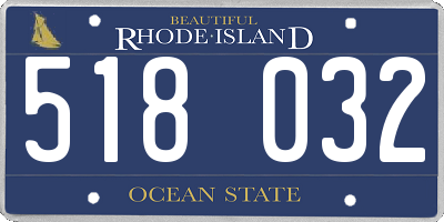 RI license plate 518032