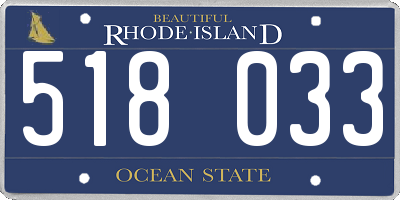 RI license plate 518033