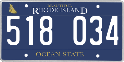 RI license plate 518034