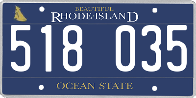 RI license plate 518035