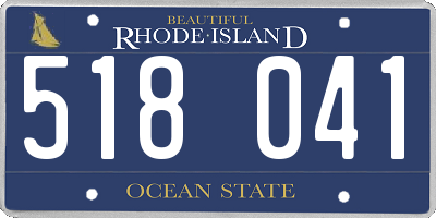 RI license plate 518041