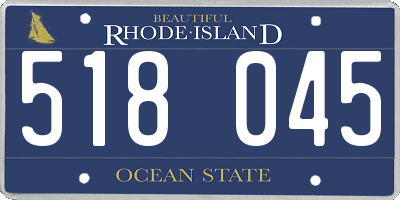RI license plate 518045
