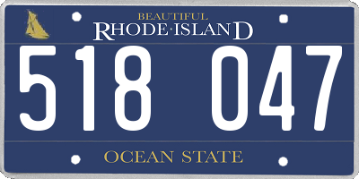 RI license plate 518047