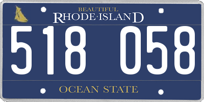 RI license plate 518058