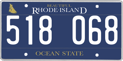 RI license plate 518068