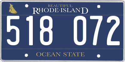 RI license plate 518072