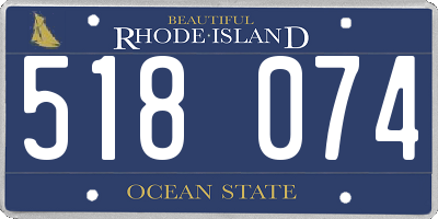 RI license plate 518074