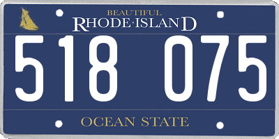 RI license plate 518075
