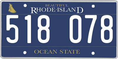 RI license plate 518078