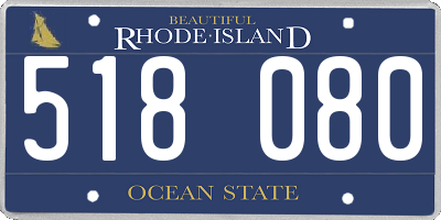 RI license plate 518080