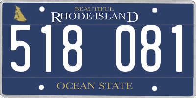 RI license plate 518081