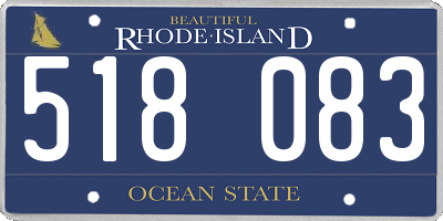 RI license plate 518083