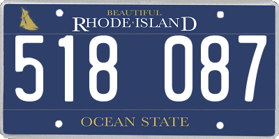 RI license plate 518087