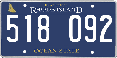 RI license plate 518092