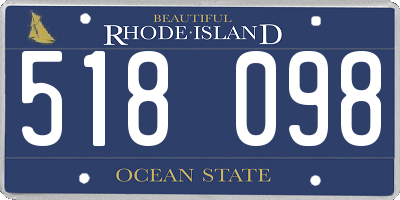 RI license plate 518098