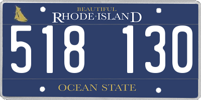 RI license plate 518130