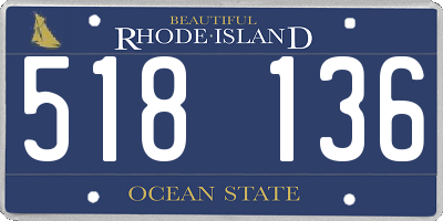 RI license plate 518136