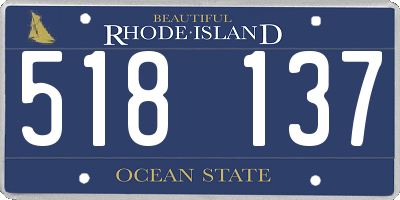 RI license plate 518137