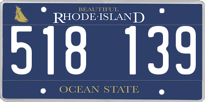 RI license plate 518139