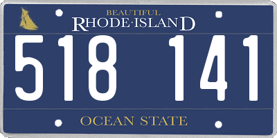 RI license plate 518141