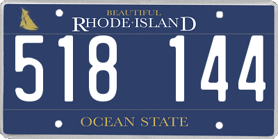 RI license plate 518144