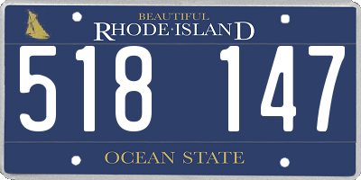 RI license plate 518147