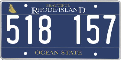 RI license plate 518157