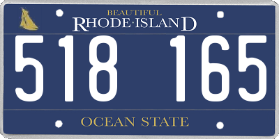 RI license plate 518165