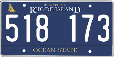 RI license plate 518173