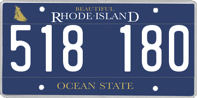 RI license plate 518180