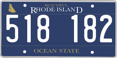 RI license plate 518182