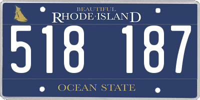 RI license plate 518187