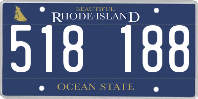 RI license plate 518188