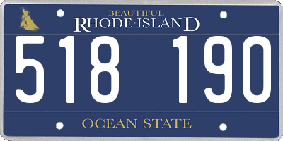 RI license plate 518190