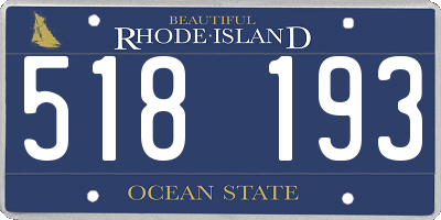 RI license plate 518193