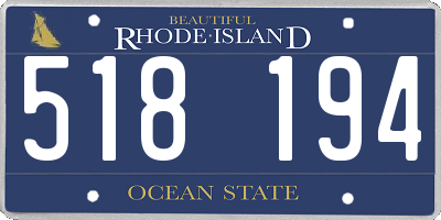 RI license plate 518194