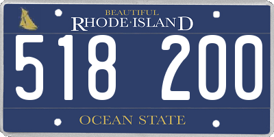 RI license plate 518200