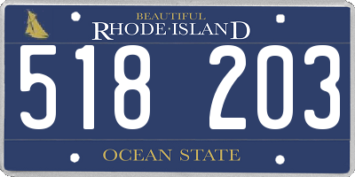 RI license plate 518203