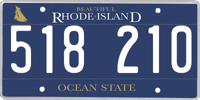 RI license plate 518210