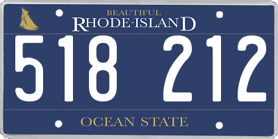 RI license plate 518212