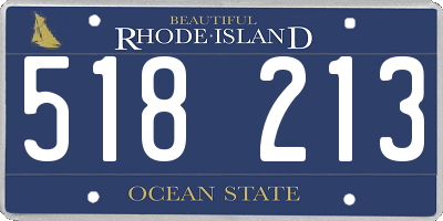 RI license plate 518213