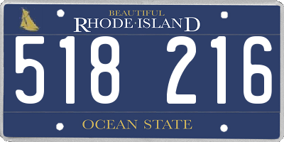 RI license plate 518216