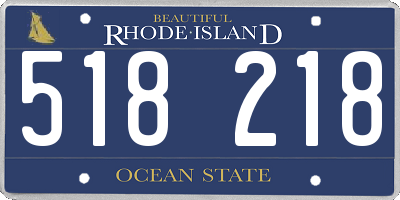 RI license plate 518218