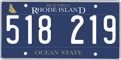 RI license plate 518219
