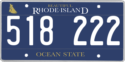 RI license plate 518222