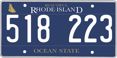 RI license plate 518223