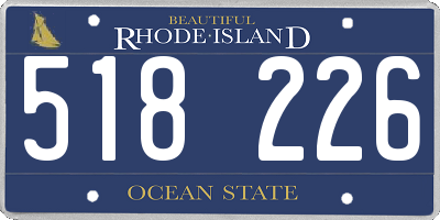 RI license plate 518226